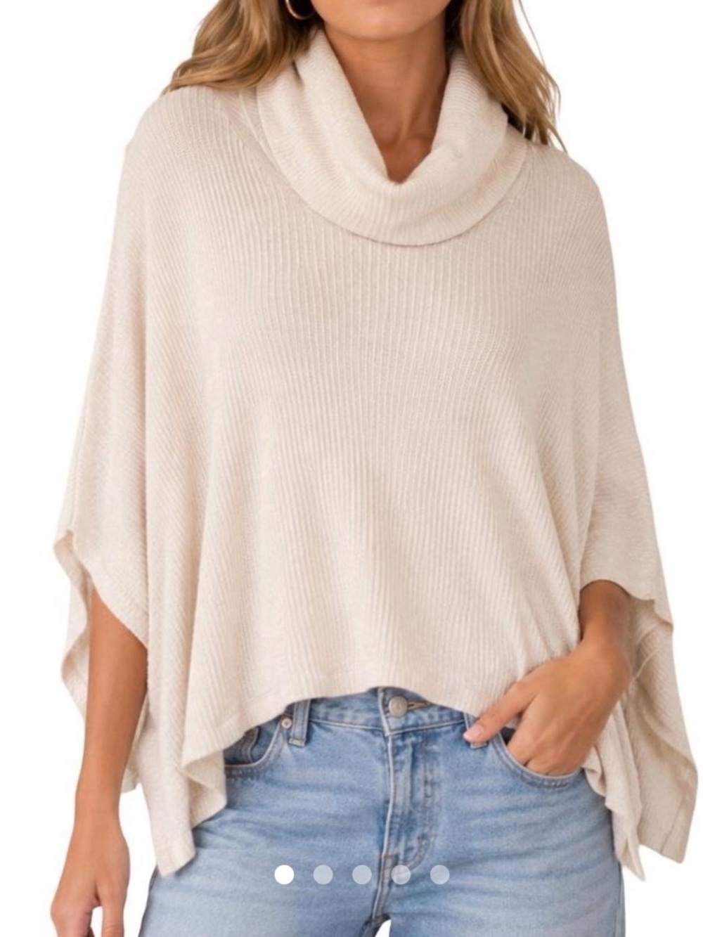 Free People FB Beach World Traveler Ribbed Cowl Neck
Dolman Split Back